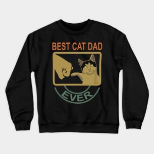 Best Cat Dad Ever Retro Vintage Crewneck Sweatshirt